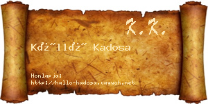 Kálló Kadosa névjegykártya